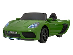 Sportovní auto Perfecta | nafukovací kola | lakovaná zelená Nafukovací kola | bezkartáčový motor | startování klíčkem | AŽ 15,5 KM/HOD