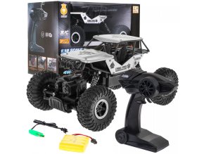 Crawler Monster | 1:18 | 4x4 | stříbrná  auto pro děti na dálkové ovládání