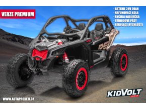 Dětská buggy CAN-AM Maverick XXL PREMIUM  - 24V 20Ah - 4x200W - khaki  nafukovací kola - regulace rychlosti - tříbodové pásy