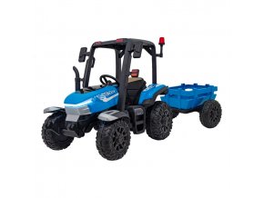 elektricky traktor s privesem modry 1