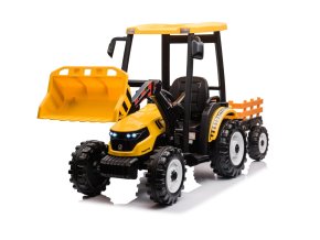 MEGA dětský elektrický traktor D68 s valníkem a nakladačem | 2x200W | žlutá
