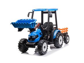 MEGA dětský elektrický traktor D68 s valníkem a nakladačem | 2x200W | modrá