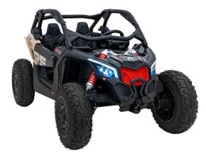Dětská elektrická Buggy CAN-AM Maverick XXL Premium Deluxe 640W | khaki  nafukovací kola |  24V 20Ah | tiché motory na zadní kola