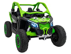 Dětská elektrická Buggy CAN-AM Maverick XXL Premium Deluxe 640W | zelená  nafukovací kola |  24V 20Ah | tiché motory na zadní kola | bez dálkového ovladače