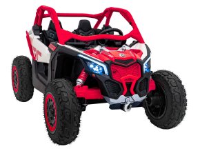 Dětská elektrická Buggy CAN-AM Maverick XXL Premium Deluxe 640W | červená  nafukovací kola |  24V 20Ah | tiché motory na zadní kola | bez dálkového ovladače