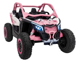 Dětská elektrická Buggy CAN-AM Maverick XXL Premium Deluxe 640W | růžová  nafukovací kola |  24V 20Ah | tiché motory na zadní kola | bez dálkového ovladače