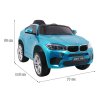 Dětské elektrické autíčko BMW X6M | lakovaná modrá  EVA kola | Baterie 2x6V (DC 12V) | lakovaná barva