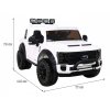 Dětský elektrický Ford Super Duty | 180W | bílá  Nosnost až 60kg | 2 místa | EVA kola | dálkové ovládání