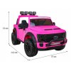 Dětský elektrický Ford Super Duty | 180W | růžová  Nosnost až 60kg | 2 místa | EVA kola | dálkové ovládání