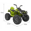 Dětská elektrická čtyřkolka ATV (bez ovladače) | 2x45W | zelená jemná  12V 7Ah | EVA kola | dálkový ovladač
