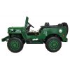 Džíp Willys 4x4 XXL | třímístný | 24V | zelená  ARMÁDNÍ JEEP | EVA KOLA | BLUETOOTH | 4X4 | 360W | 3 děti