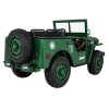 Džíp Willys 4x4 XXL | třímístný | 24V | zelená  ARMÁDNÍ JEEP | EVA KOLA | BLUETOOTH | 4X4 | 360W | 3 děti