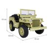 Džíp Willys 4x4 XXL | třímístný | 12V | písková  12V 14Ah | 180W | EVA kola | Bluetooth | 3 děti