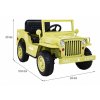 Džíp Willys 4x4 | jednomístný | 12V | písková  EVA kola | hudba | osvětlení | 12V 7AH