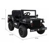 Džíp Willys 4x4 | jednomístný | 12V | černá  EVA kola | hudba | osvětlení | 12V 7AH