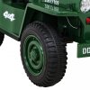 Džíp Willys 4x4 | jednomístný | 12V | zelená  EVA kola | hudba | osvětlení | 12V 7AH