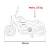 Dětský elektrický chopper motorka FASTER | šedá  FM rádio, vstup na SD karty, USB, indikátor stavu baterie