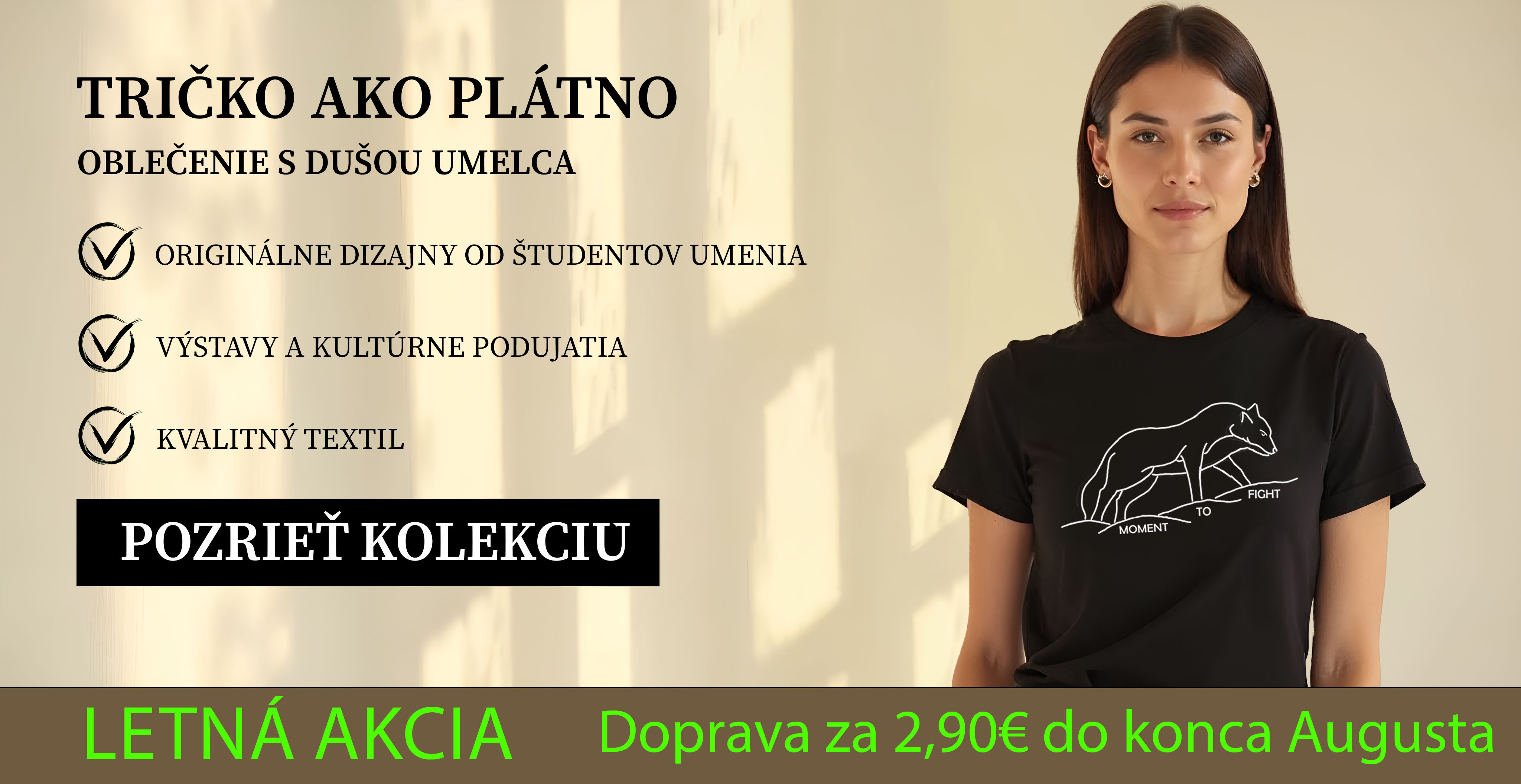 dámske čierne tričko s motívom vlka