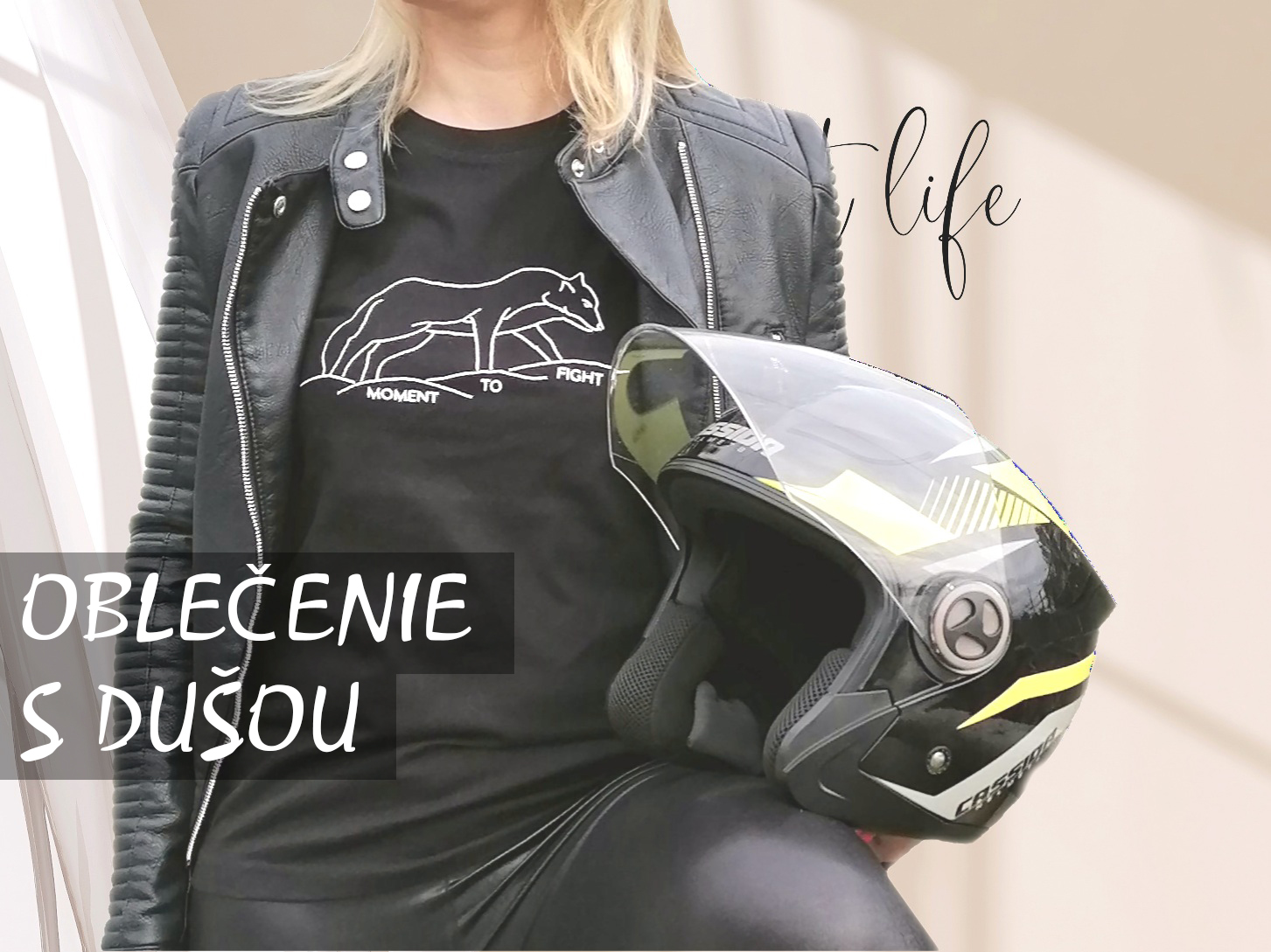 dámske čierne tričko s motívom vlka