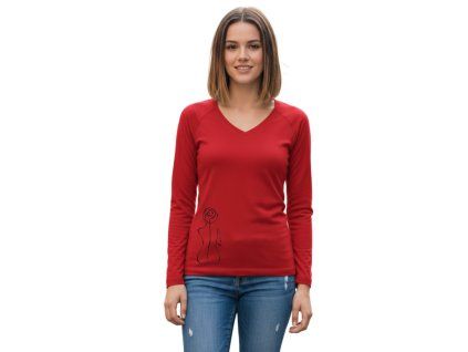 Červené dámske tričko Myself