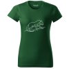 Zelené dámske tričko Motív vlka