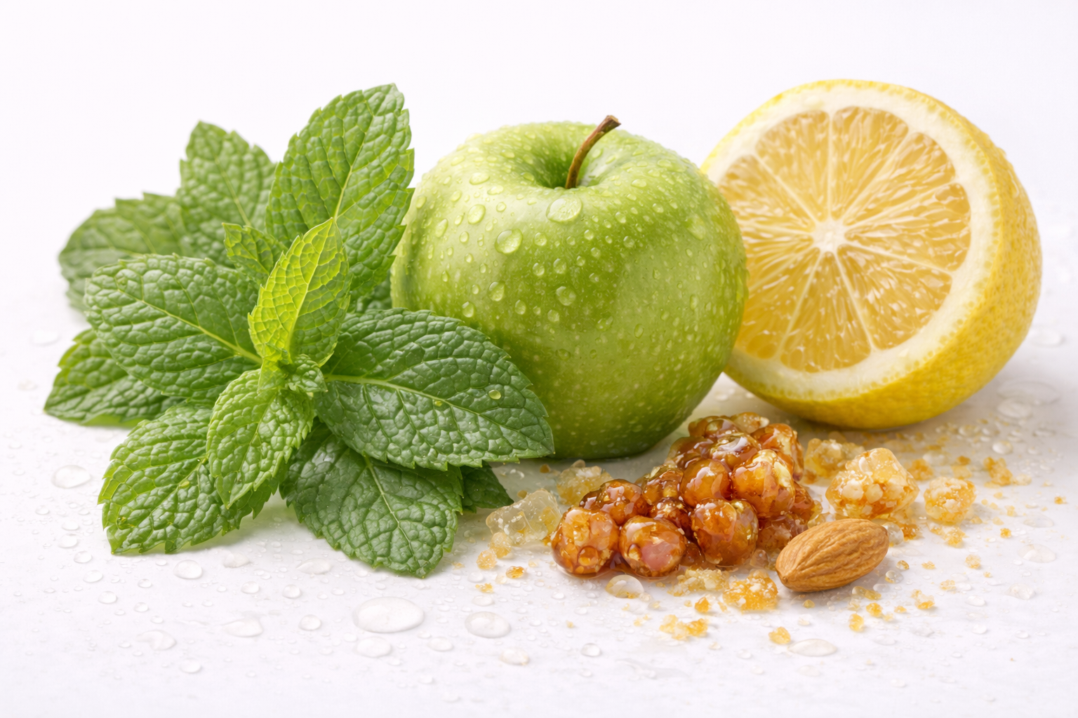 Hlava vůně: máta, zelené jablko a citron