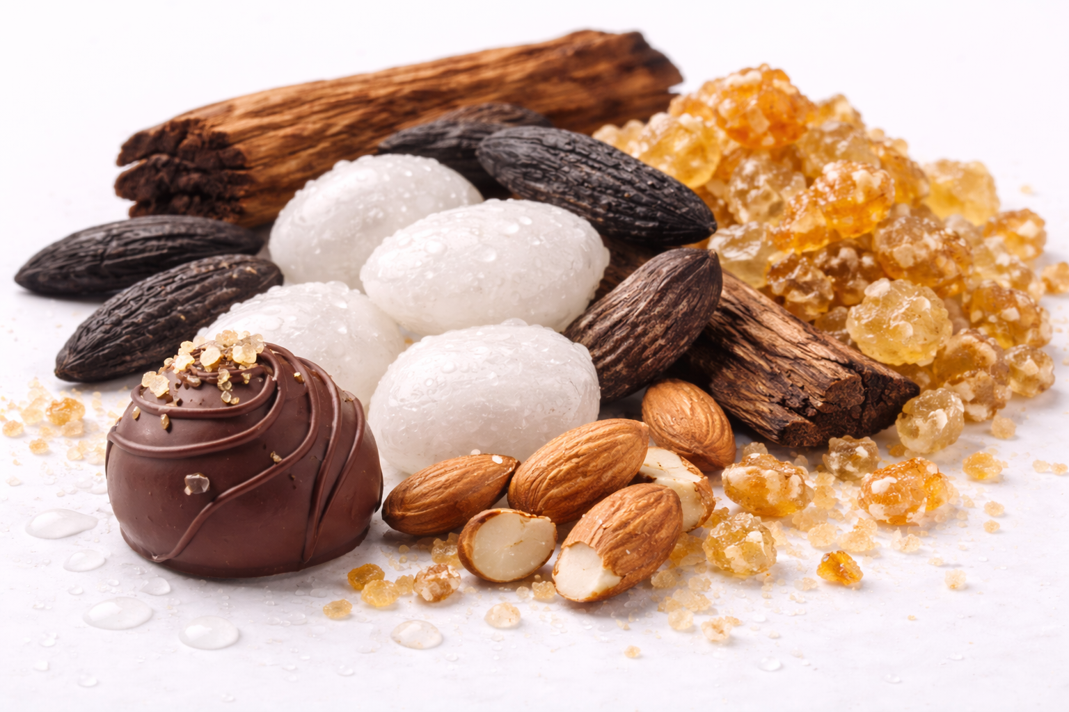 Základ vůně: pralinka, dřevo, tonka, ambroxan a mandle