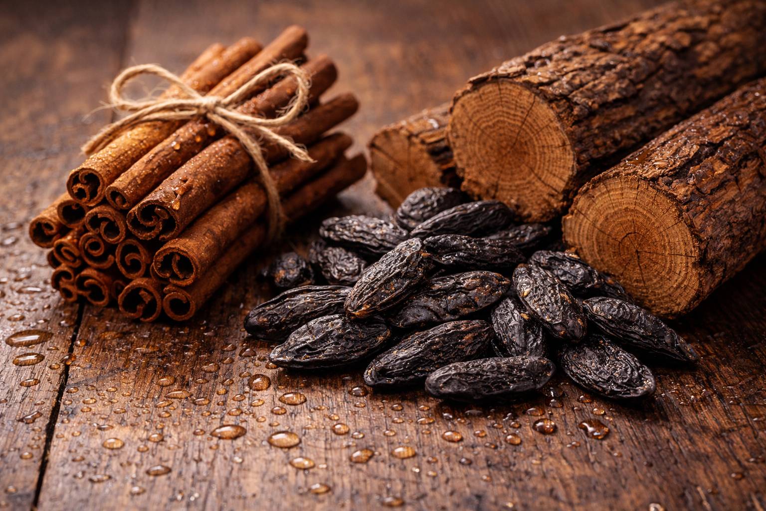 Srdce vůně: skořice, tonka fazole a dub