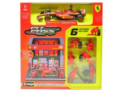 0086319 diorama pit stop 2024 sf 24 n 16 charles leclerc 1 43