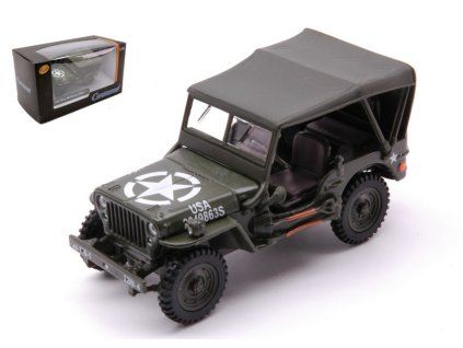 0074910 jeep willys 4x4 soft top green 1 43