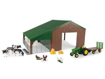 0072483 farm building set with john deere tractor 1 32
