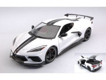 0000617 chevrolet corvette stingray high wing 2020 white 1 18