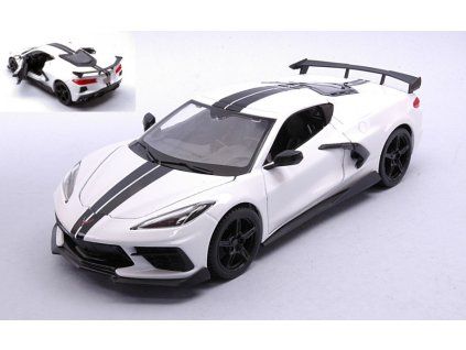 0065582 chevrolet corvette stingray coupe high wing 2020 white 1 24