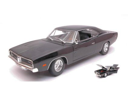 0010206 dodge charger r t 1969 black 1 18