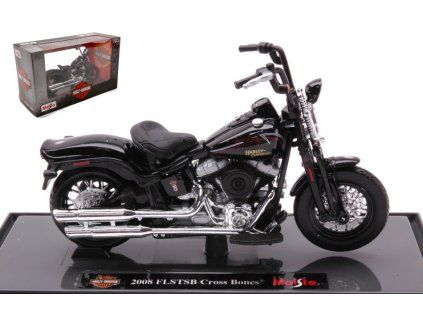 0064708 harley davidson flstsb cross bones 2008 black 1 18