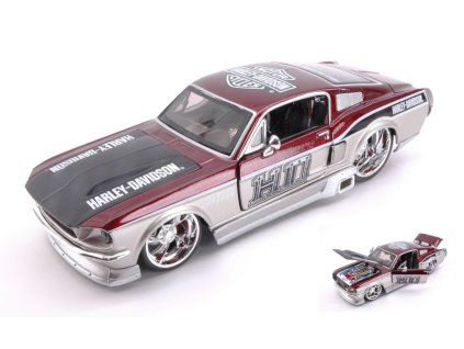 0024267 ford mustang gt 1967 harley davidson metallic silver copper 1 24
