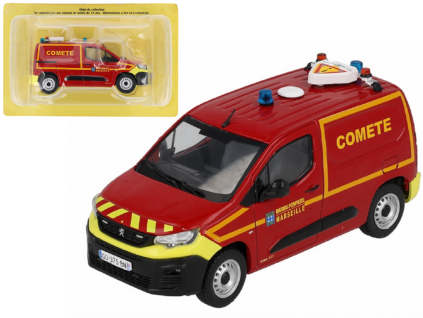 CPL80 Light Fire Engines 1 43 Hachette IXO Peugeot Partner panel van Comet Marseille Fire Brigade