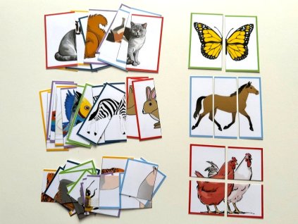 Obrázková skládanka zvířata, didaktická skládačka puzzle pro děti s autismem