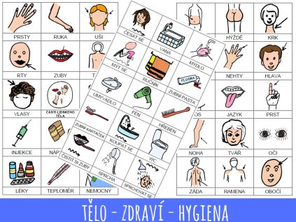 Komunikační kartičky, piktogramy 6 tělo zdraví hygiena