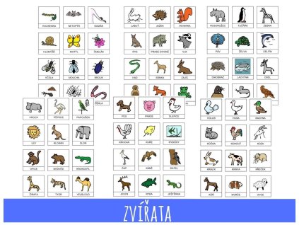 Komunikační kartičky, piktogramy zvířata LAM