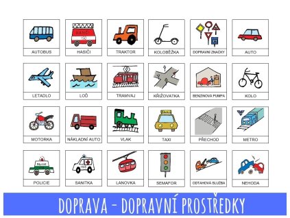 Komunikační kartičky, piktogramy doprava LAM