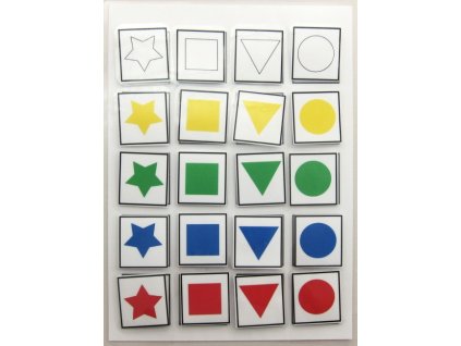 Třídění podle geometrických tvarů - strukturovaný laminovaný úkol pro děti s autismem