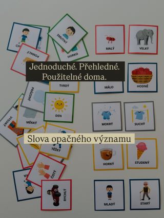 Máme tři nové pomůcky na e-shopu. Rozšiřujeme řadu Obrázkové kartičky pro nejmenší. 🟡 Slova opačného významu Dítě se učí...