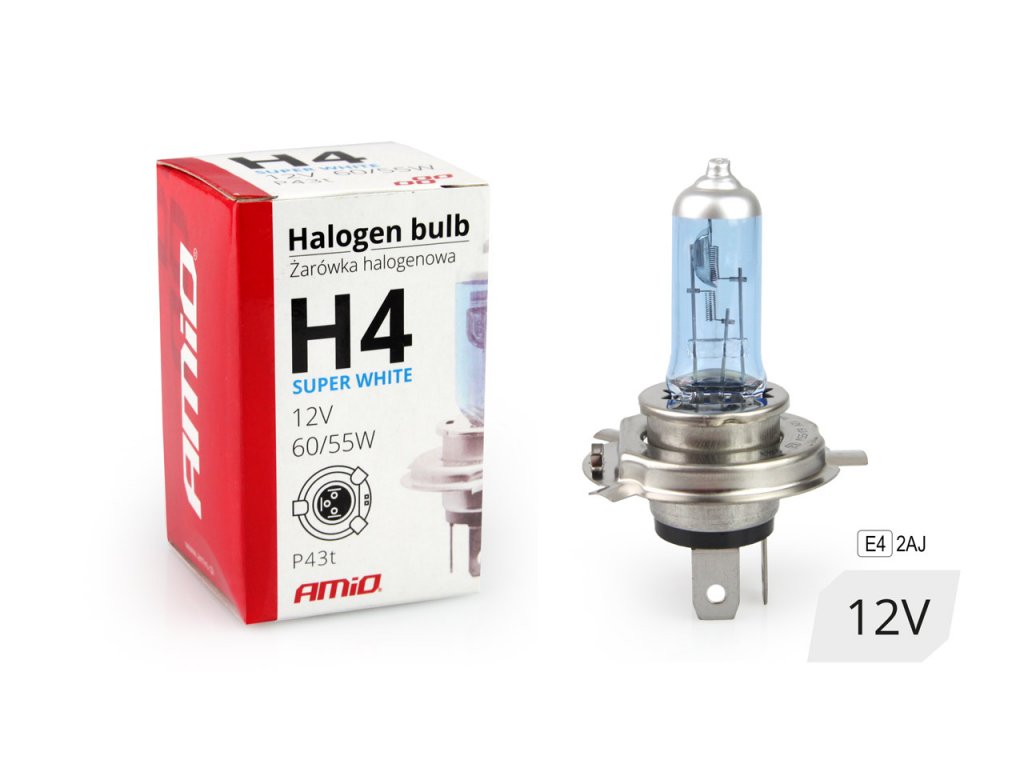 Halogénová žiarovka H4 12V 60/55W UV filter (E4) Super White