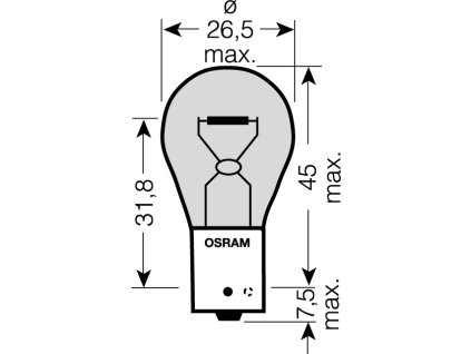 OSRAM 12V PY21W (BAU15S) 21W standard (10ks) oranžová