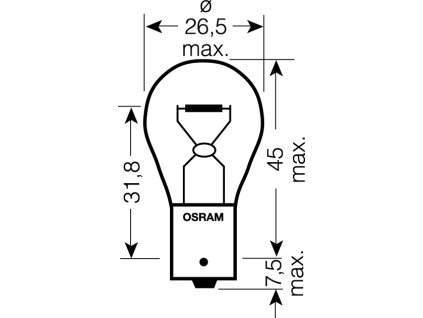 OSRAM 24V P21W (BA15s) 21W standard (10ks)