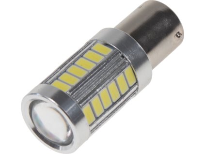 LED BAU15S biela, 12-24V, 33LED / 5730SMD s šošovkou