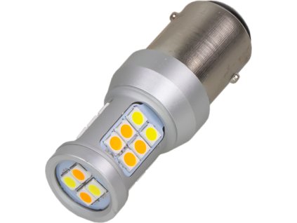 LED BAY15d (dvouvlákno) dual color, 12-24V, 22LED / 5630SMD