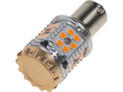 LED BAU15S oranžová, CAN-BUS, 12-24V, 30LED / 3030SMD