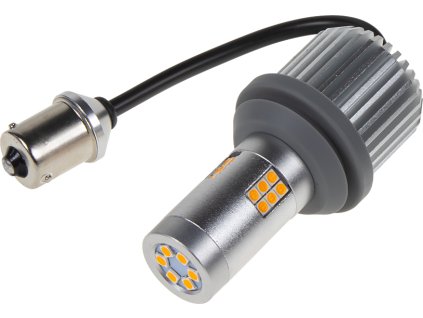 LED BAU15S oranžová, CAN-BUS, 12-24V, 30LED / 3030SMD